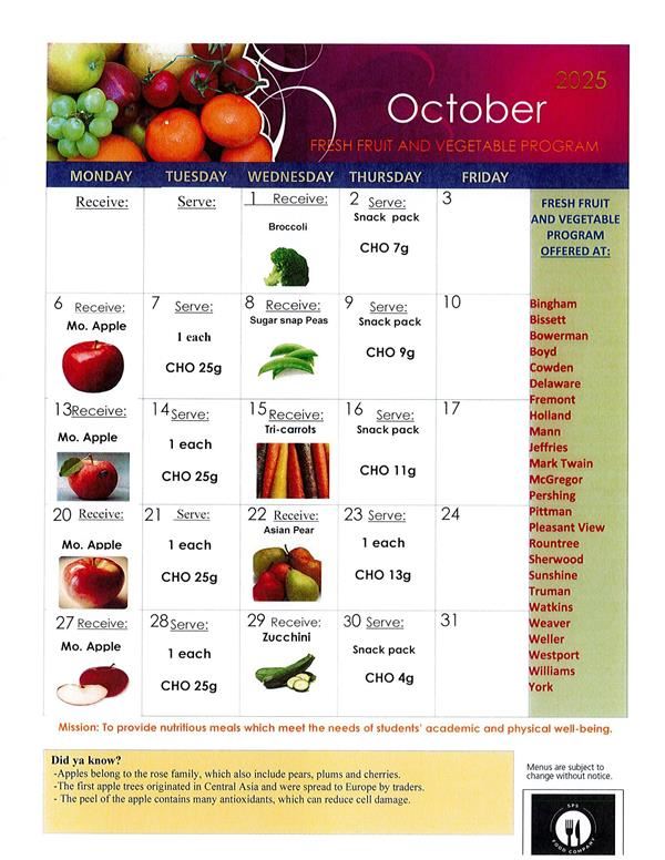 FFVP October Calendar